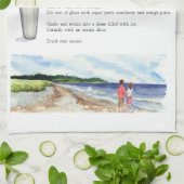 ビーチのバータオル キッチンタオル (折り畳み)