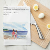 ビーチのバータオル キッチンタオル (四つ折り)