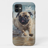 ビーチのパグ Case-Mate iPhoneケース (裏面)