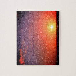 ビーチのパズルの日没 ジグソーパズル