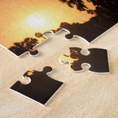 ビーチのパズルの日没 ジグソーパズル (側面)