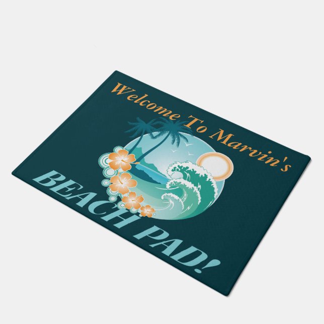 ビーチのパッドへの歓迎 ドアマット (アングル)