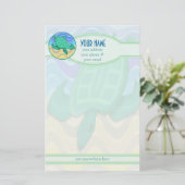 ビーチのパーソナライズな文房具のカメ 便箋 (スタンド正面)