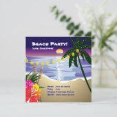 ビーチのパーティの招待状 招待状 (スタンド正面)