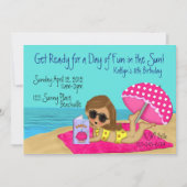 ビーチのパーティーのカスタムの招待状 招待状 (正面)