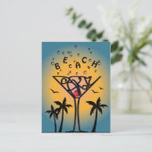 ビーチのパーティーのデザイン インビテーションポストカード (スタンド正面)