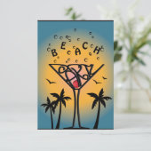 ビーチのパーティーのデザイン 招待状 (スタンド正面)