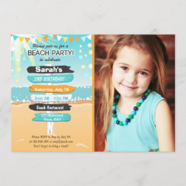 ビーチのパーティーのビーチの誕生日のビーチの招待 招待状