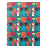 ビーチのパーティーのビーチサンダルのサングラスのビーチボールの青 ノートブック (正面)