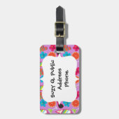 ビーチのパーティーのビーチサンダルのサングラスのBeachballの紫色 ラゲッジタグ (正面縦)