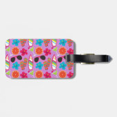 ビーチのパーティーのビーチサンダルのサングラスのBeachballの紫色 ラゲッジタグ (裏面横)