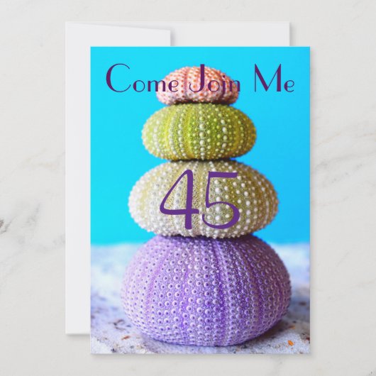 ビーチのパーティーの誕生祝いの招待状を甘やかして下さい 招待状 (正面)