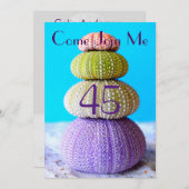 ビーチのパーティーの誕生祝いの招待状を甘やかして下さい 招待状 (正面/裏面)