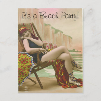 ビーチのパーティー 招待状