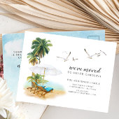 ビーチのパームツリーの移動発表 案内ポストカード