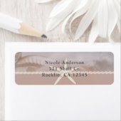 ビーチのヒトデの暗灰色のタンのシックでエレガントな結婚式 ラベル (インサイチュ)