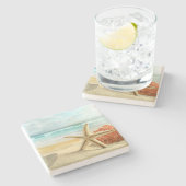 ビーチのヒトデの石のコースター ストーンコースター (横)