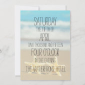 ビーチのヒトデの結婚式招待状 招待状 (裏面)