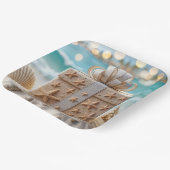 ビーチのヒトデ付きクリスマスプレゼント ペーパープレート (傾斜あり)