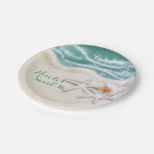 ビーチのヒトデ ティールシーウォーター オーシャンパーティー ペーパープレート (アングル)