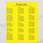 ビーチのヒトデ、美容師、美容院の広告 チラシ (裏面)