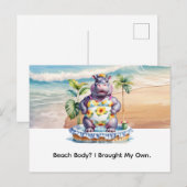 ビーチのヒポポタマス ポストカード (正面/裏面)