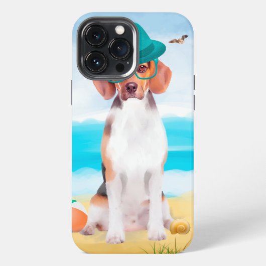 ビーチのビーグル iPhoneケース (裏面)
