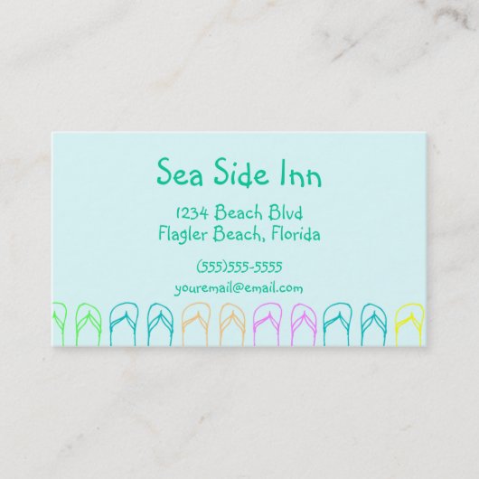 ビーチのビーチサンダル 名刺 (正面)