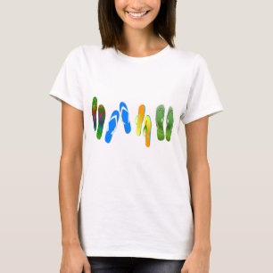 ビーチのビーチサンダル Tシャツ