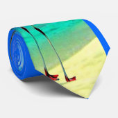 ビーチのピンクのフラミンゴ ネクタイ (ロール)