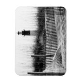 ビーチのフェンスと灯台 マグネット (縦)