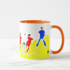ビーチのフットボールのマグ マグカップ