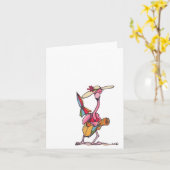 ビーチのフラミンゴのビーチ日Notecard カード (黄色い花)