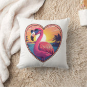 ビーチのフラミンゴ クッション (ブランケット)