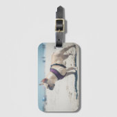 ビーチのフレンチ・ブルドッグ ラゲッジタグ (正面縦)
