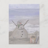 ビーチのフロスティー雪だるま ポストカード (正面)