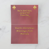 ビーチのフロリダの日没からのクリスマスカード シーズンカード (内部)
