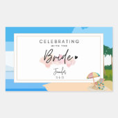 ビーチのブライズメイドパーティー、ハーガールズパーティー 長方形シール (正面)