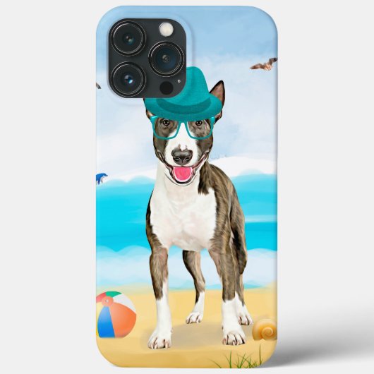 ビーチのブルテリア Case-Mate iPhoneケース (裏面)
