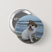 ビーチのブルドッグの海賊 缶バッジ (正面&裏面)