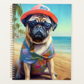 ビーチのプーグル 夏のプレゼントに犬好きさんへ プランナー手帳 (正面)