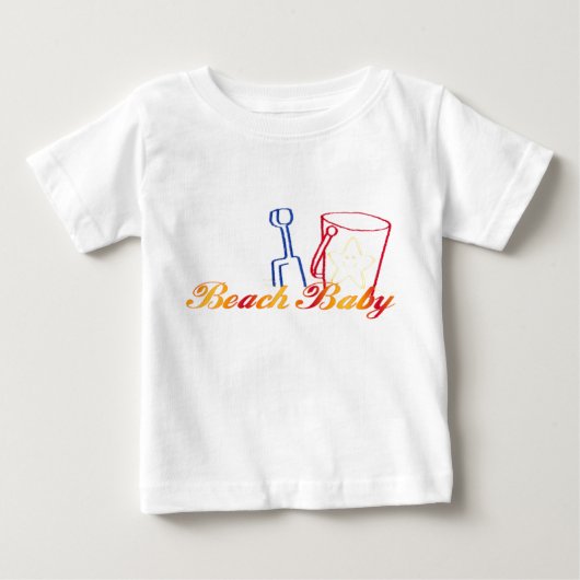 ビーチのベビー ベビーTシャツ (正面)