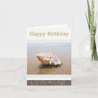 ビーチのホラガイの写真 誕生日カード カード