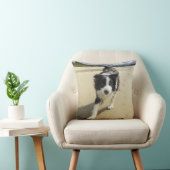 ビーチのボーダーコリー犬のランニング クッション (椅子)