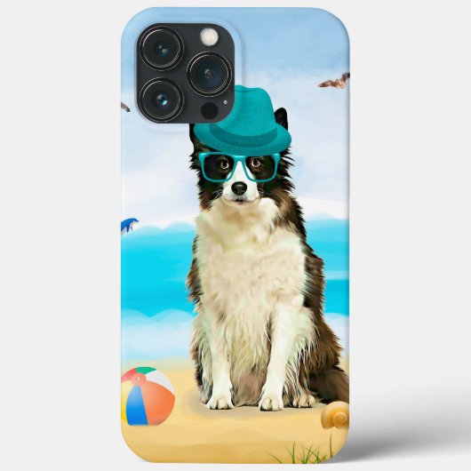 ビーチのボーダーコリー Case-Mate iPhoneケース (裏面)