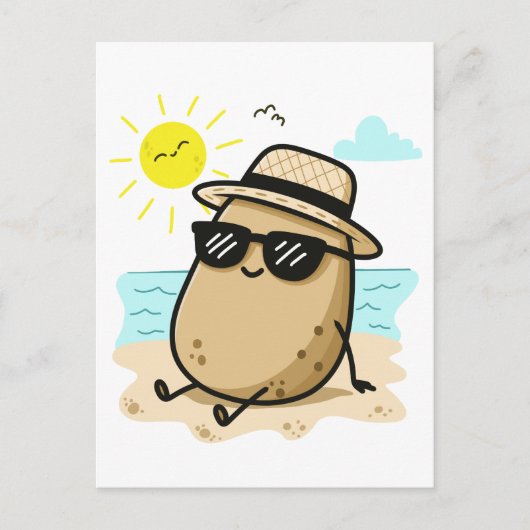 ビーチのポテト 夏の気分 ポストカード (正面)