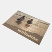 ビーチのマガモのアヒル ドアマット (アングル)