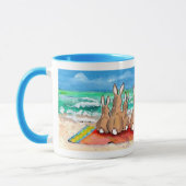 ビーチのマグのカラフルな"ビーチバニー"のウサギ マグカップ (左)