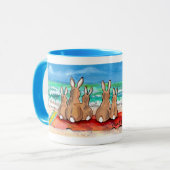 ビーチのマグのカラフルな"ビーチバニー"のウサギ マグカップ (正面左)