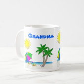 ビーチのマグ、パーソナライズな祖母のマグ コーヒーマグカップ (正面左)